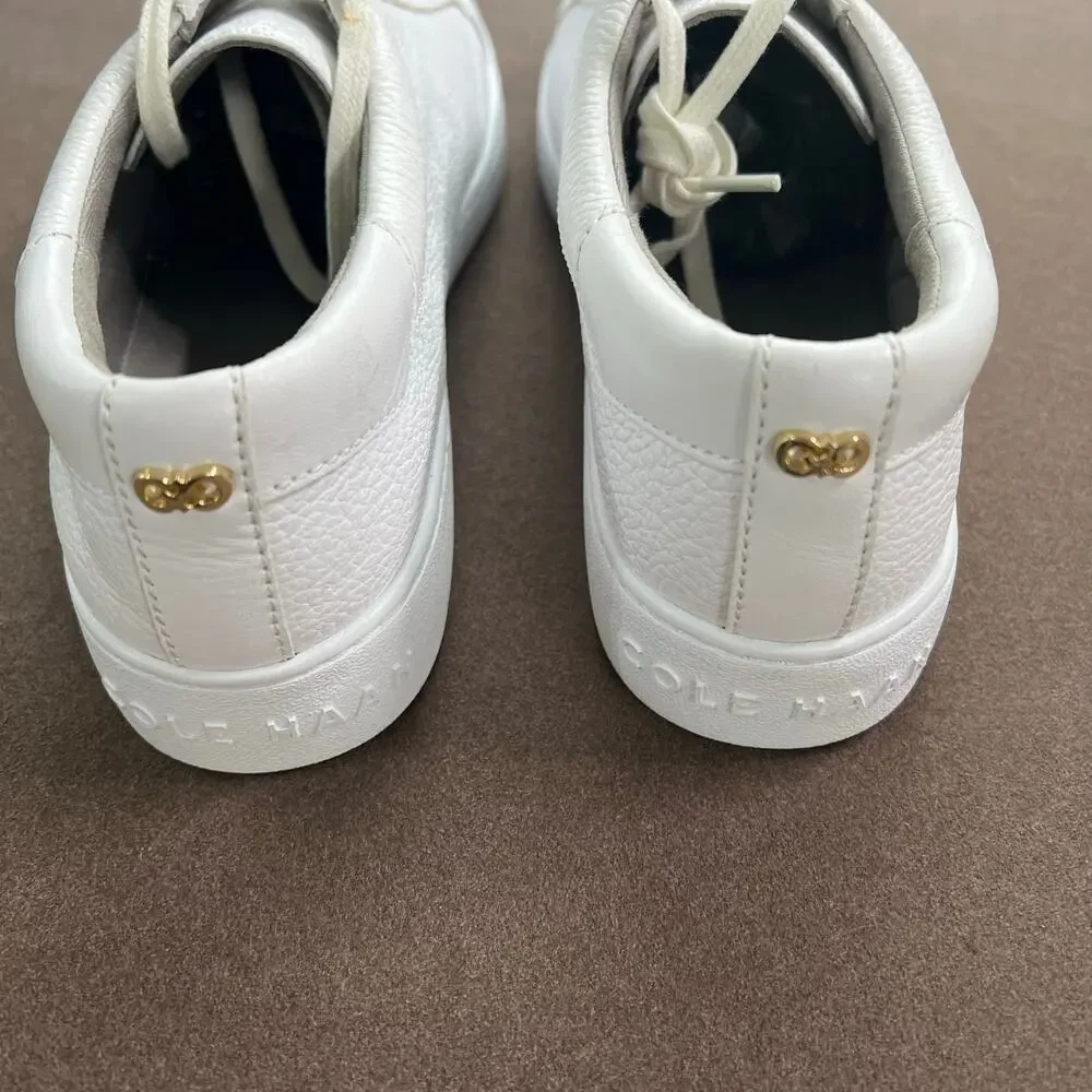 Cole Haan White Leather Low-Top Sneakers